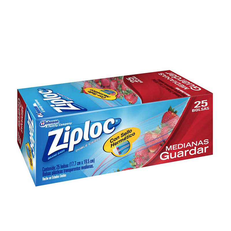 BOLSAS ZIPLOC ALMACE.MED.D.CIERRE 25 UND