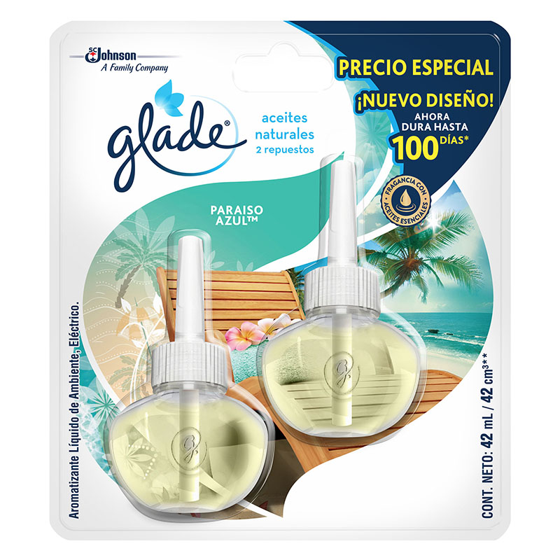 AMBIENT.GLADE 2 ACEITE PARAISO AZUL