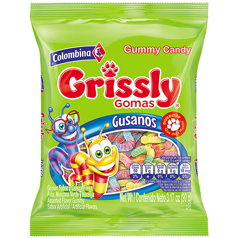 GOMAS GRISSLY GUSANOS 90 GR