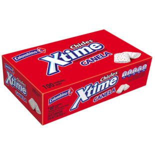 CHICLE XTIME CANELA DISPLAY 100 UNIDADES