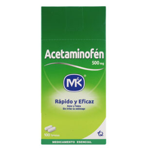 ACETAMINOFEN MK 500 MGS CJA 100 TABLETAS