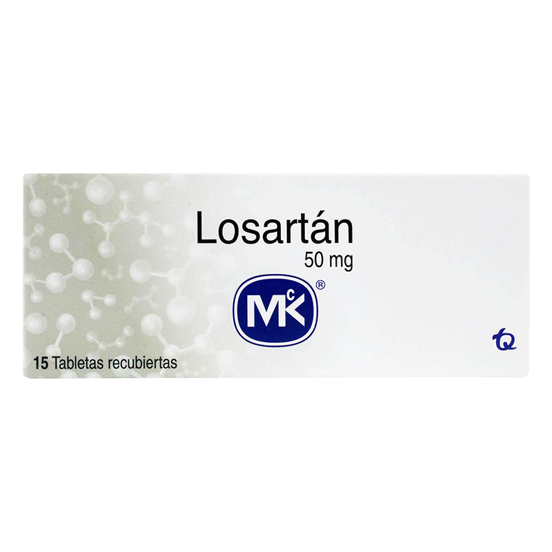 LOSARTAN 50 MGS 15 TABLETAS MK