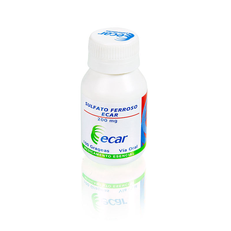 SULFATO FERROSO 200 MG 100 GRAGEAS EC