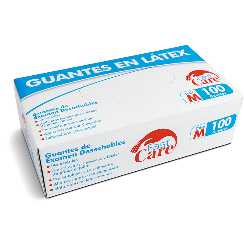 GUANTE FAST CARE LATEX T.M 100 UDS ICOM