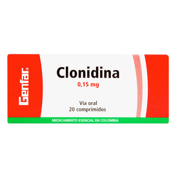 CLONIDINA 0.15 MG 20 TABLETAS GF