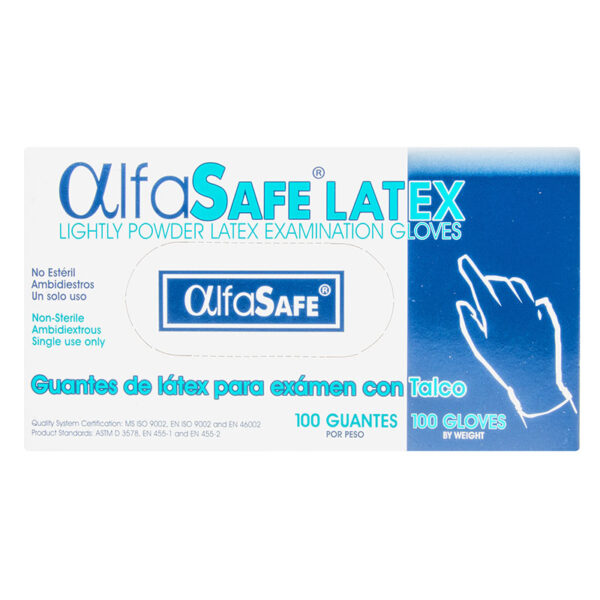 GUANTE EXAMEN ALFA LATEX 100 UND S