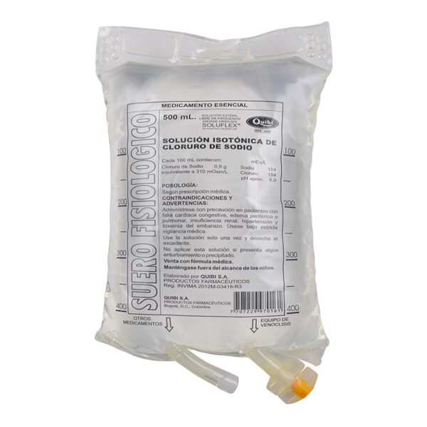 SUERO FISIOLOGICO QUIBI 500 ML FCO