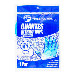 GUANTE NITRILO AZUL T.M 2 UDS INVERFARMA