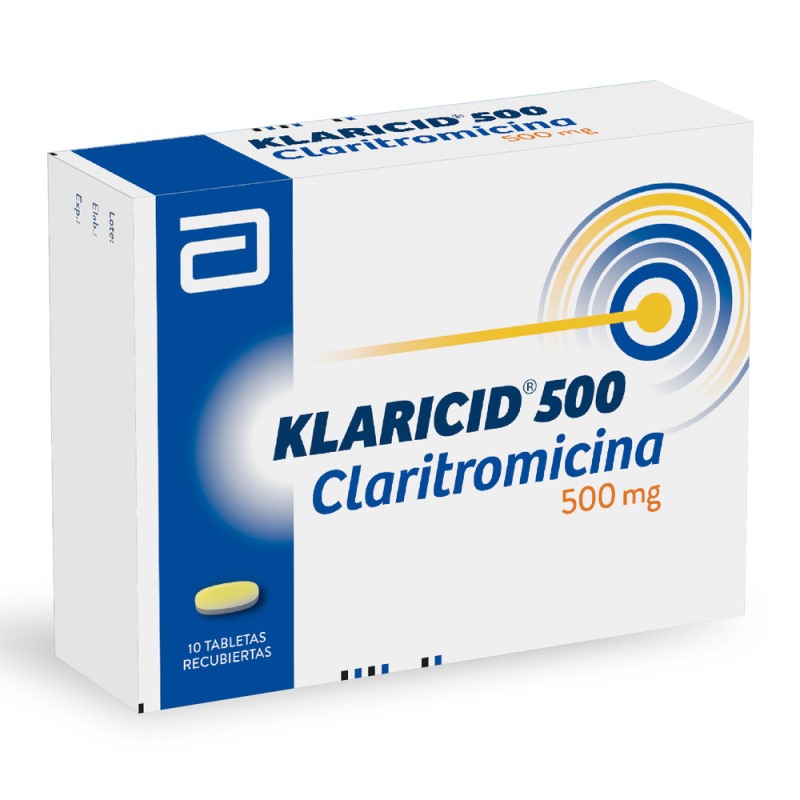 Klaricid Claritromicina Tabletas 500 mg 10 Unidades