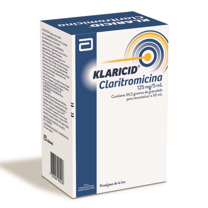 Klaricid Claritromicina Suspensión Pediátrica 125 mg 50 ml