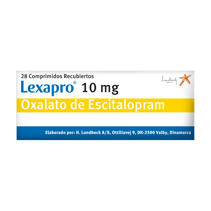 Lexapro Escitalopram 10 mg Caja x 28 Tabletas