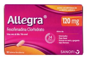Allegra Fexofenadina 120 mg Caja x 10 Comprimidos
