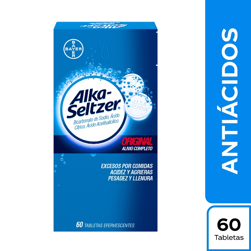 Alka Seltzer Aspirina/Ácido Cítrico/Bicarbonato Sodio 60 Tabletas