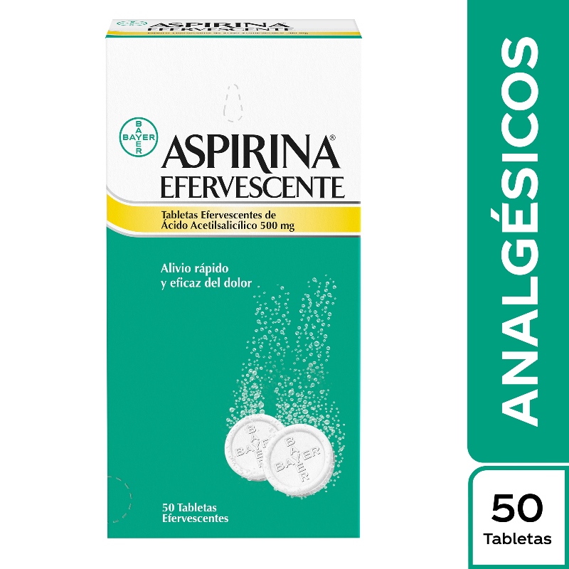 Aspirina Efervescente 500 mg Caja x 50 Tabletas