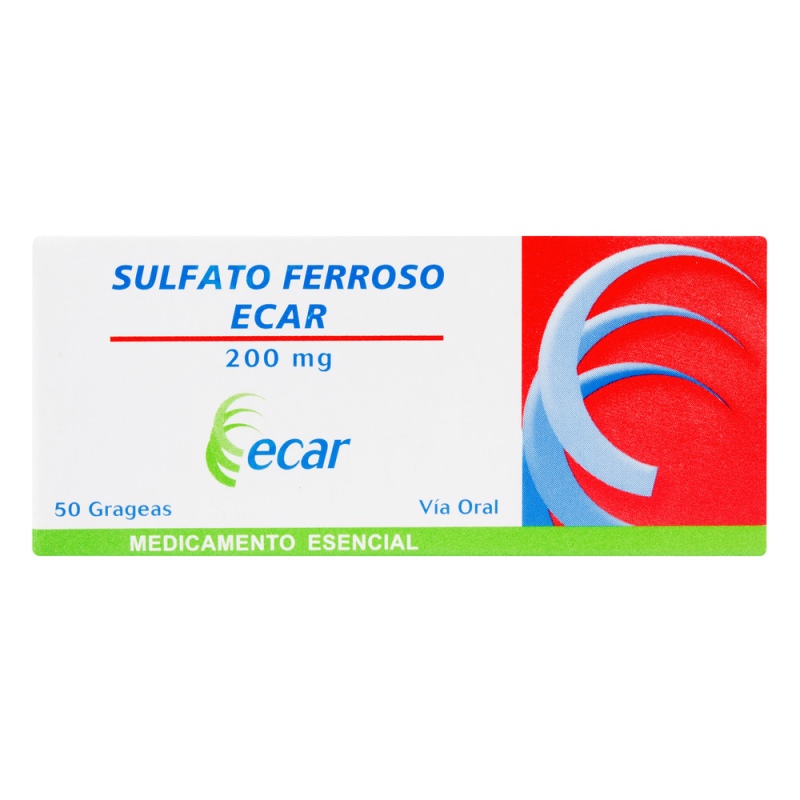 SULFATO FERROSO 200 MG 50 GRAGEAS EC