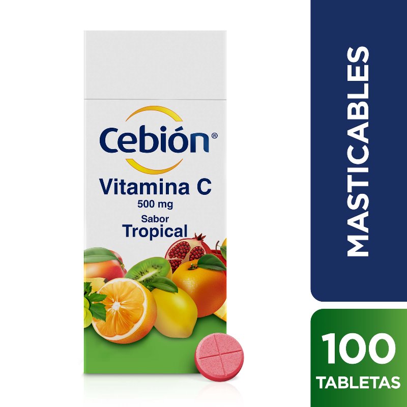 CEBION MASTICABLE TROPICAL 100 TABLETAS