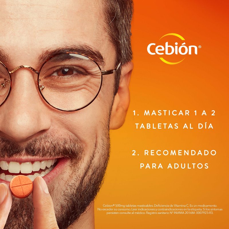 CEBION MASTICABLE TROPICAL 100 TABLETAS - Imagen 4