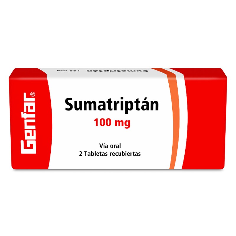 SUMATRIPTAN 100 MG 2 TABLETAS GF - Imagen 2