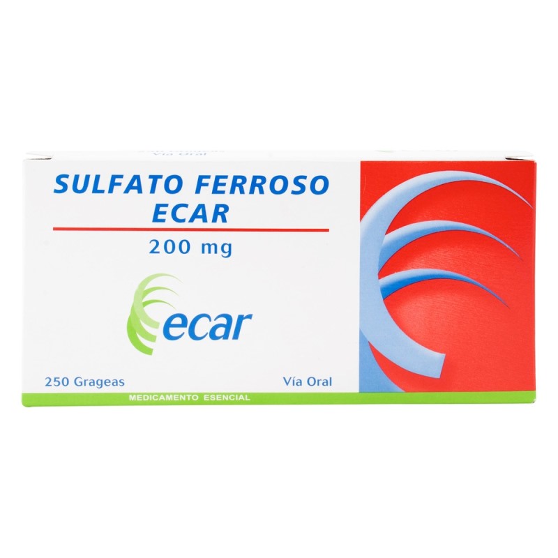 SULFATO FERROSO 200 MG 250 GRAGEAS EC