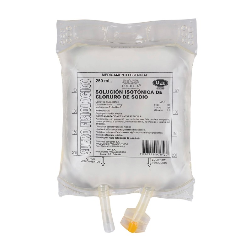 SUERO FISIOLOGICO QUIBI BOLSA 250 ML