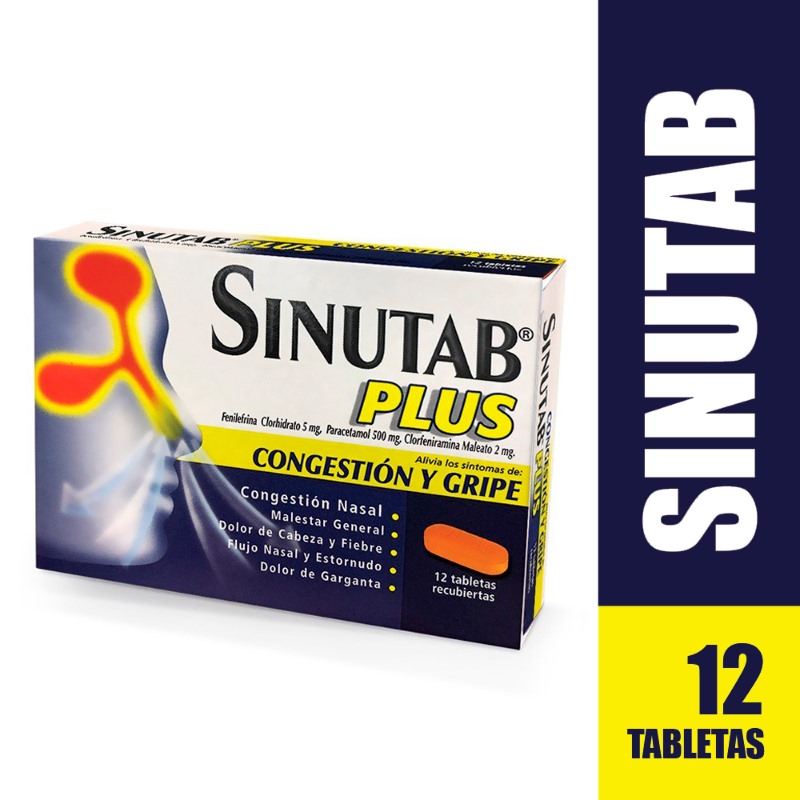 SINUTAB PLUS 12 TABLETAS