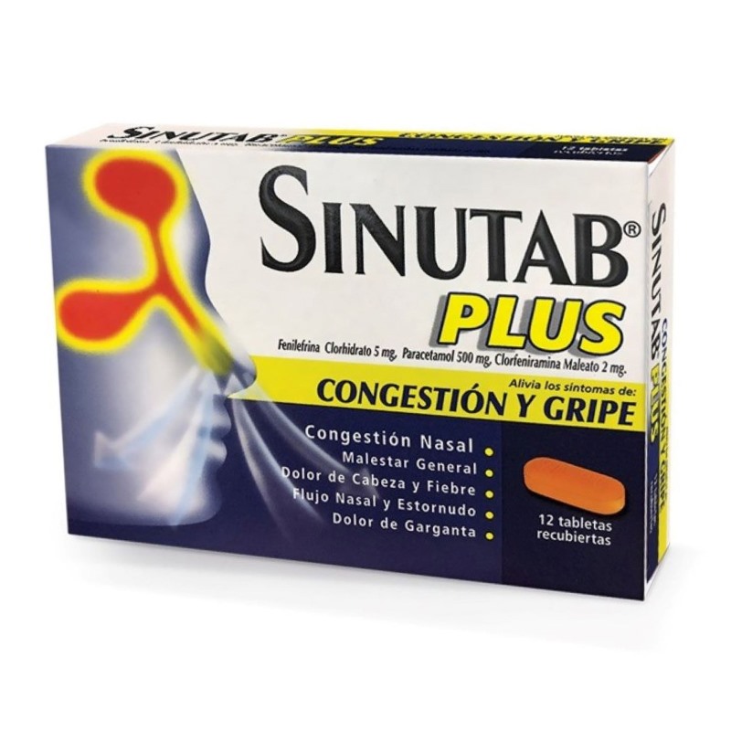 SINUTAB PLUS 12 TABLETAS - Imagen 2