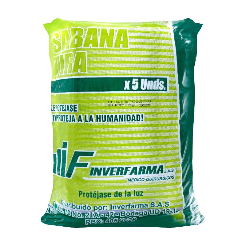 SABANA DESECHABLE 5 UND TIRA INVERFARMA
