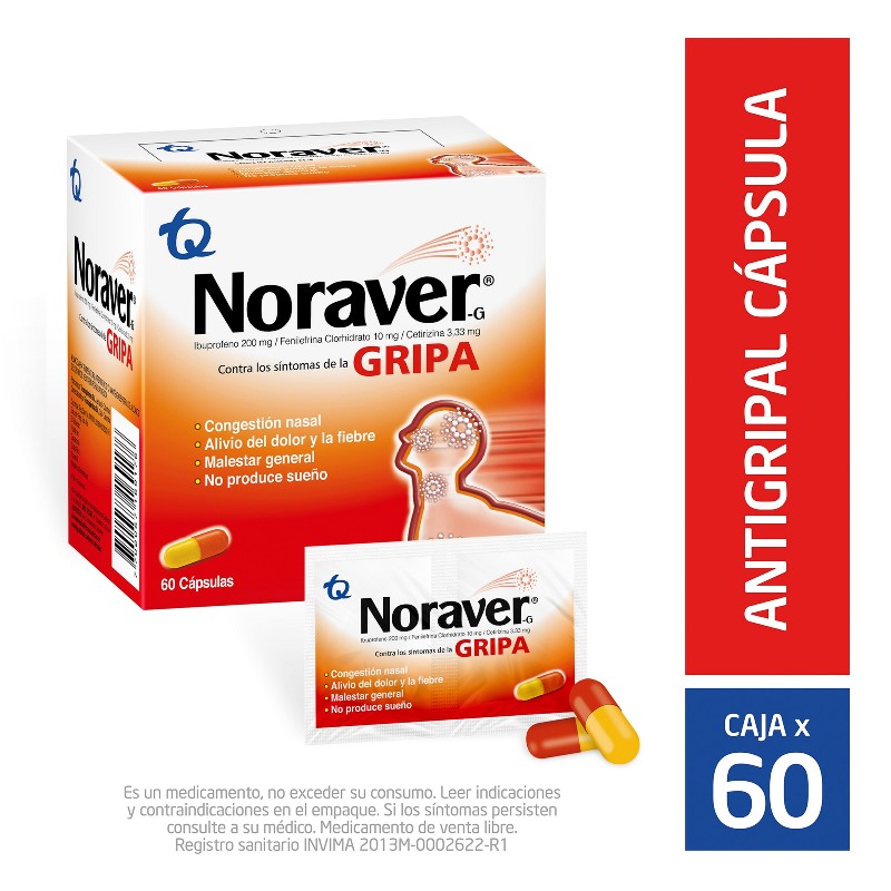 NORAVER G CONTRA LA GRIPA 60 CAPSULAS