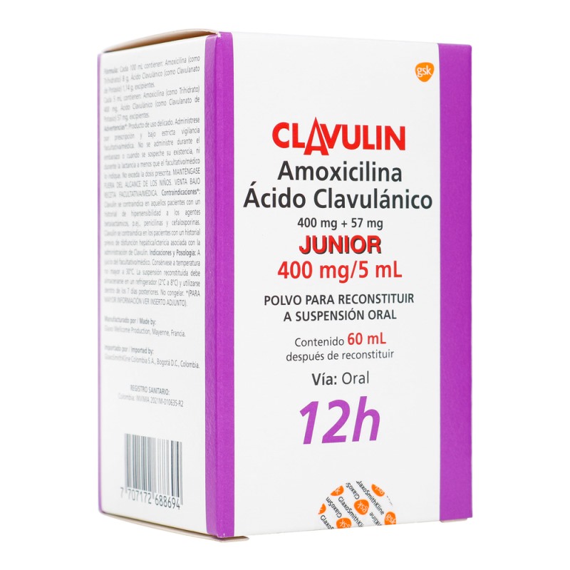 CLAVULIN JUNIOR 400 MG/5 ML 60ML(3%+)