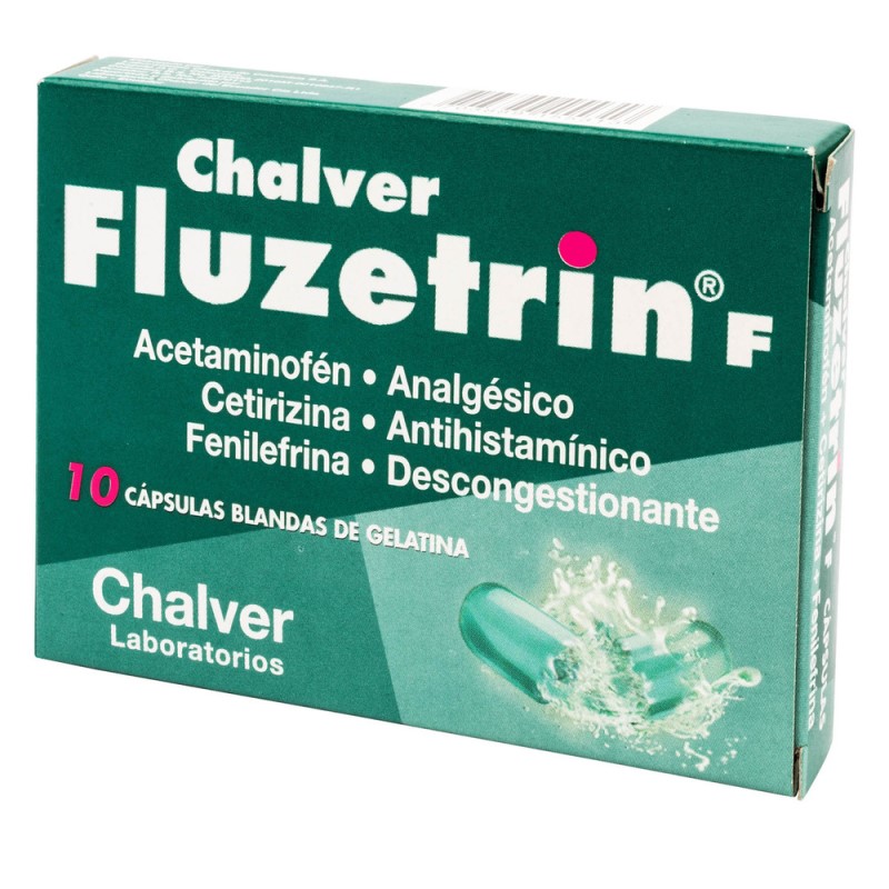 FLUZETRIN F 500 MG 10 CAPSULAS CBG - Imagen 2