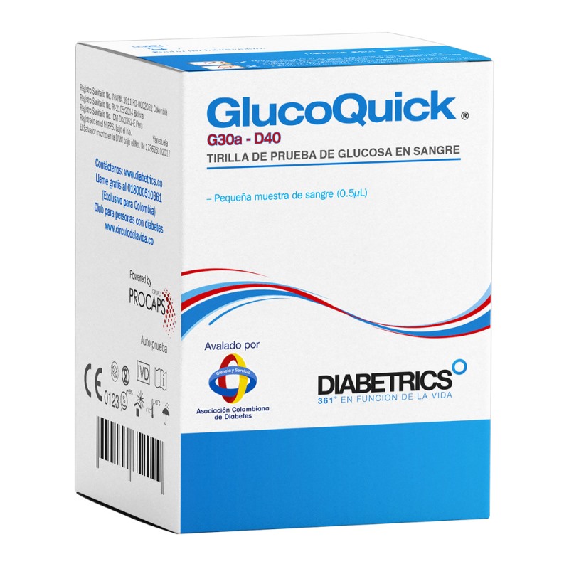 TIRAS REACTIVAS GLUCOQUICK 25 UND - Imagen 2