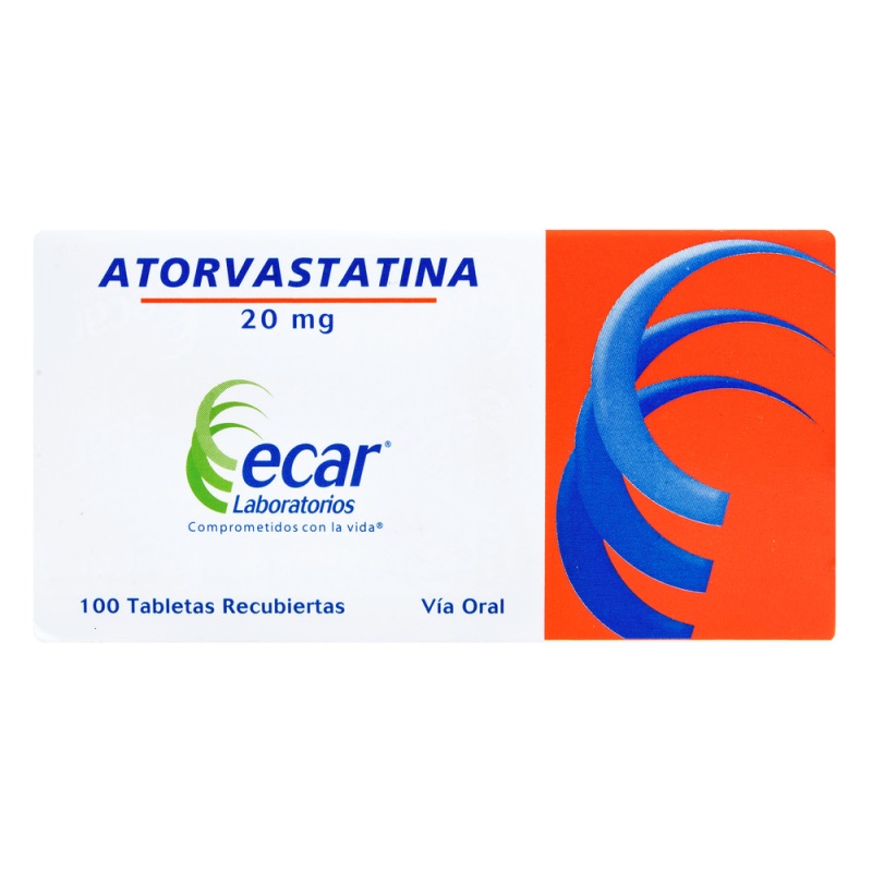 ATORVASTATINA 20 MG 100 TABLETAS EC