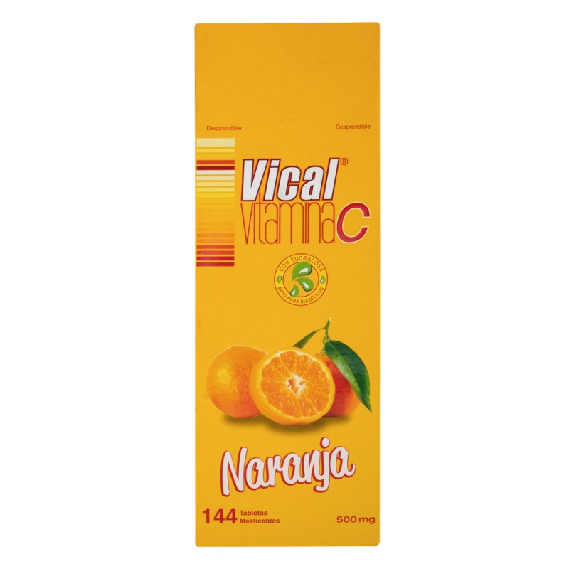 VITAMINA C 500 MG VICAL NARANJA MAST.144
