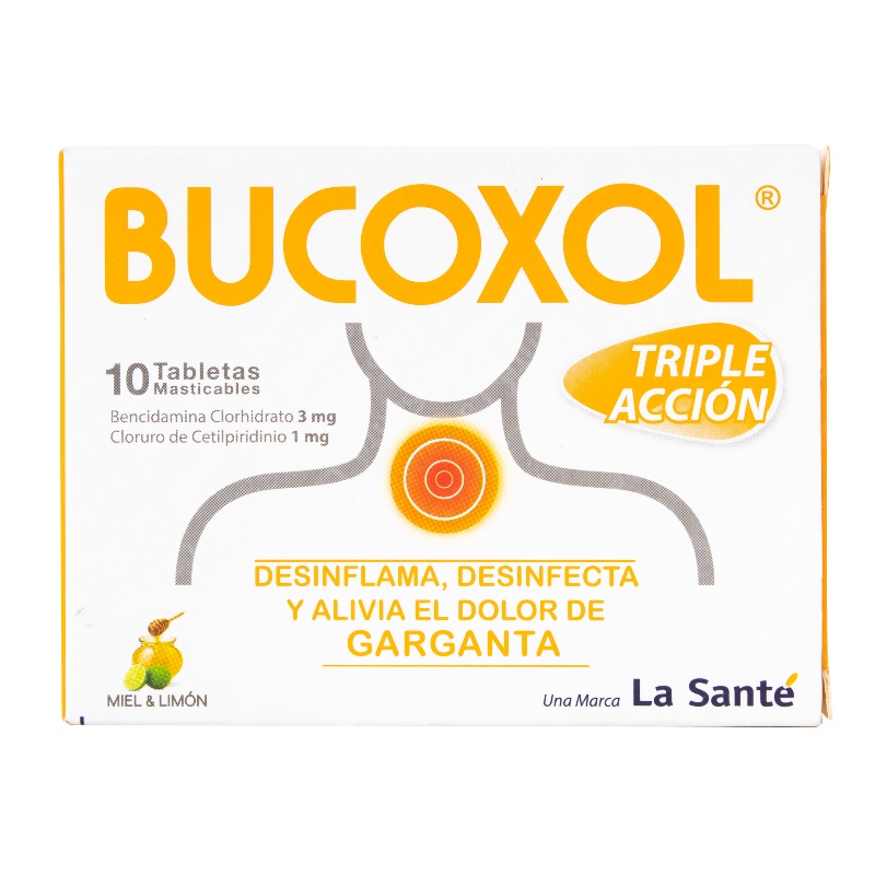 BUCOXOL TRIPLE ACCION MIEL LIMON 10 TBS - Imagen 2