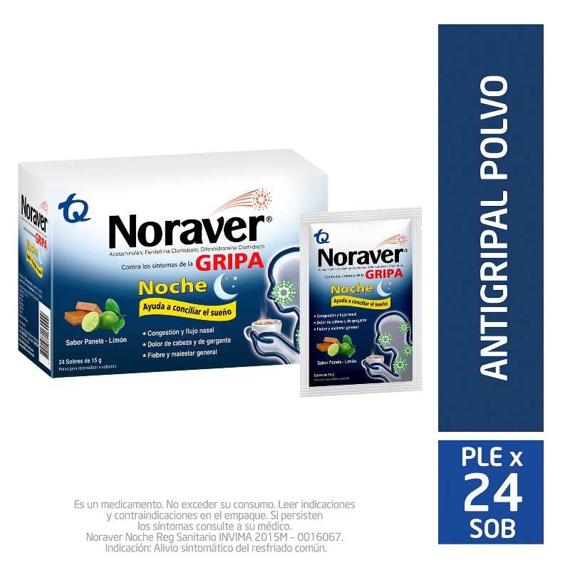 NORAVER GRIPA BEBIDA NOCHE 15 GR 24 SBS