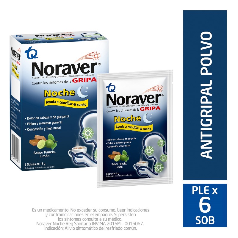 NORAVER GRIPA BEBIDA NOCHE 15 GR 6 SBS