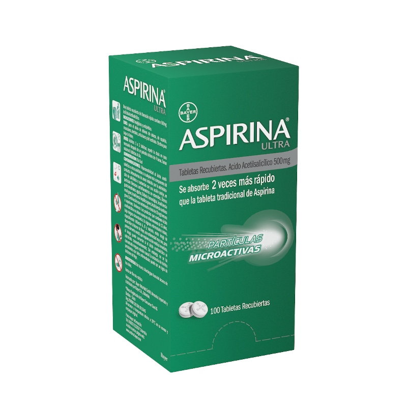 ASPIRINA ULTRA 500 MG 100 TABLETAS - Imagen 2