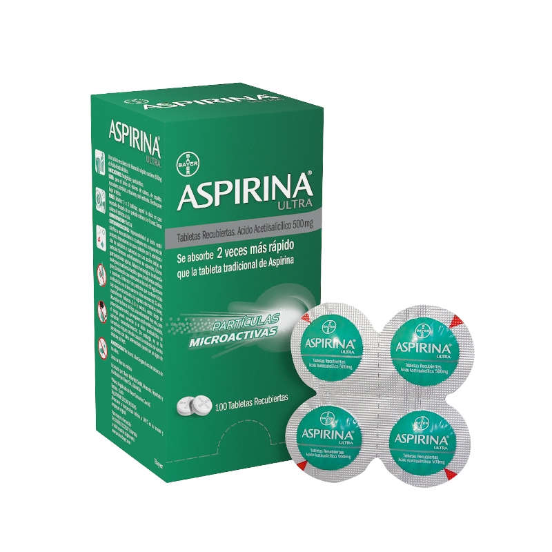 ASPIRINA ULTRA 500 MG 100 TABLETAS - Imagen 3