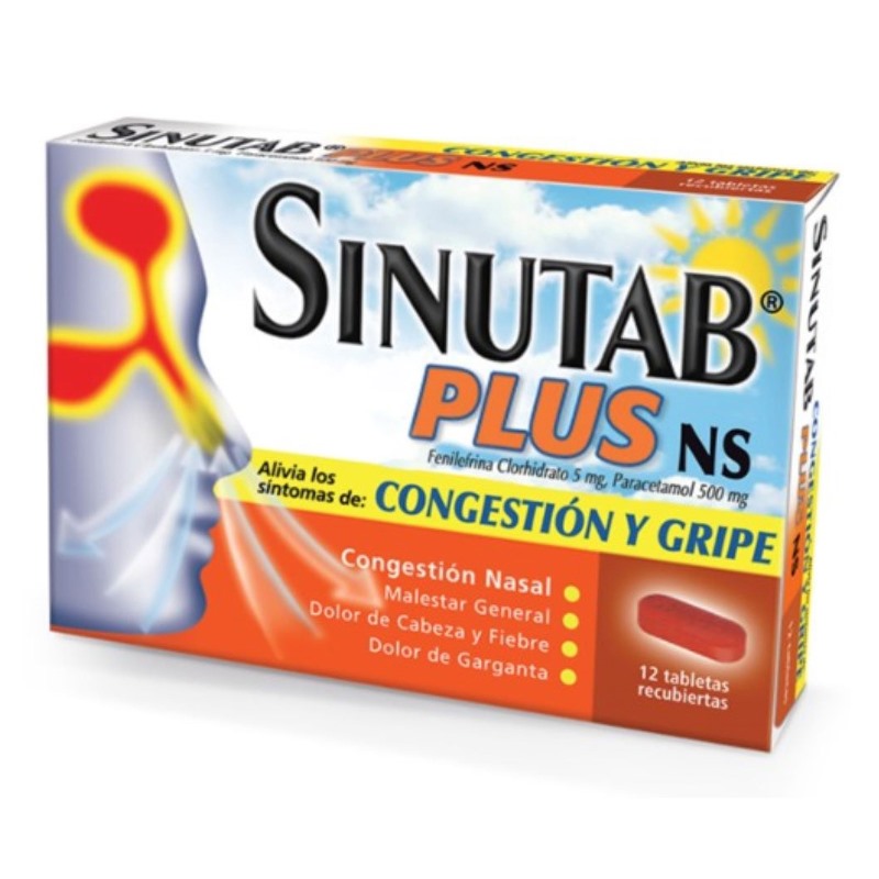 SINUTAB PLUS NS 12 TABLETAS - Imagen 2