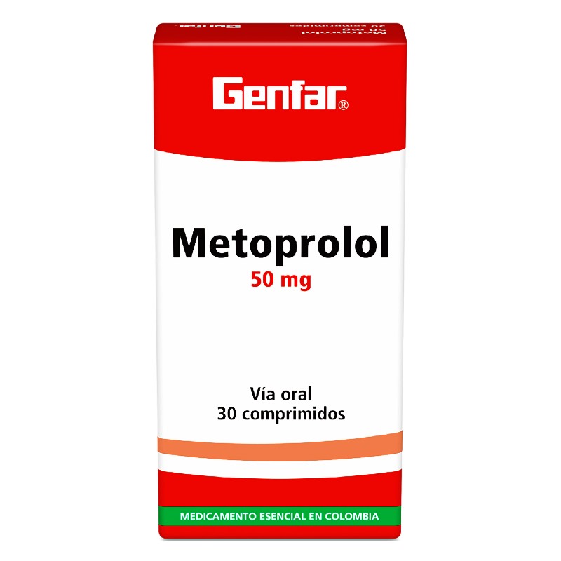 METOPROLOL 50 MG 30 TABLETAS GF