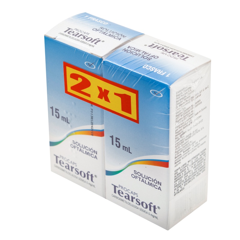 TEARSOFT SOLUCION OFTALMICA 15 ML 2X1 - Imagen 2