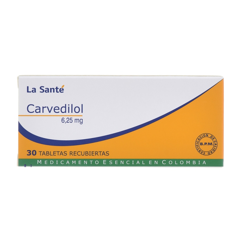 CARVEDILOL 6.25 MG 30 TABLETAS LS(P)8918