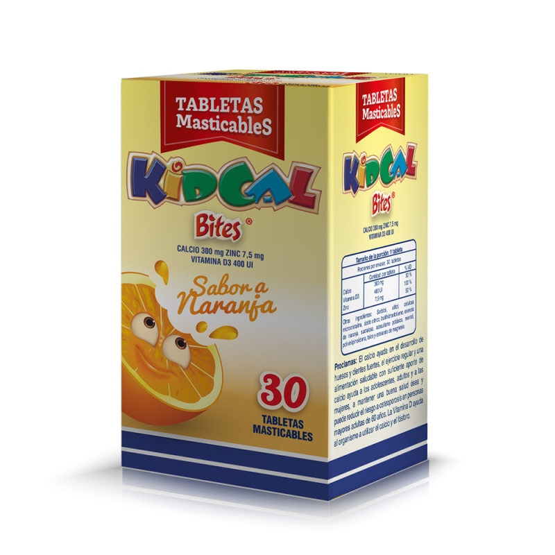 KIDCAL BITES NARANJA 30 TABLETAS - Imagen 2