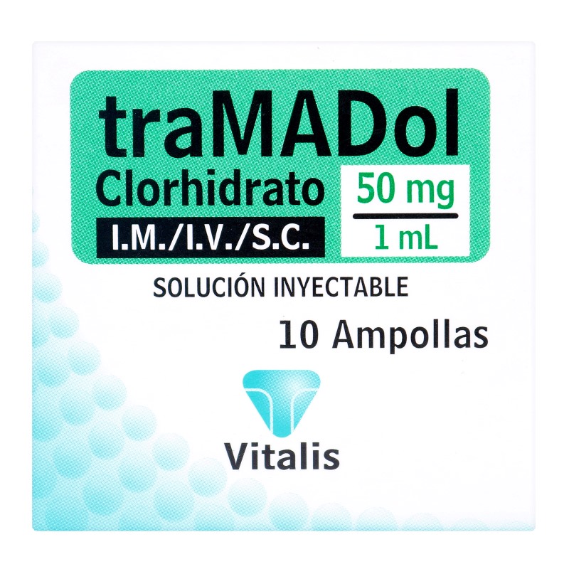 TRAMADOL 50MG/1ML 10 AMPOLLAS VT