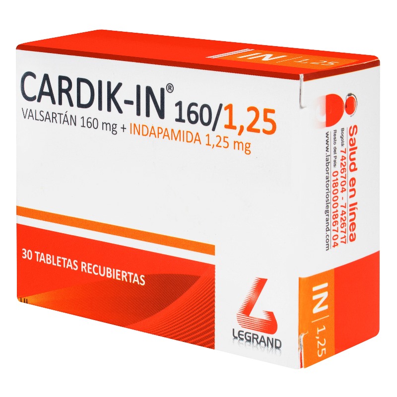 CARDIK-IN 160/1.25 MG 30 TABLETAS(PAE)