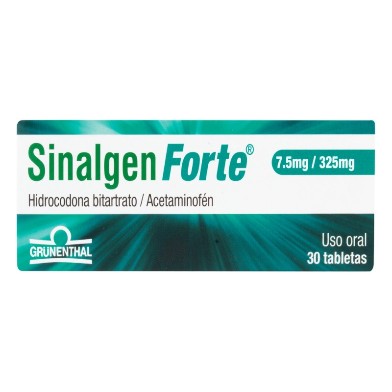 SINALGEN FORTE 7.5/325 MG 30TBS (3%+)