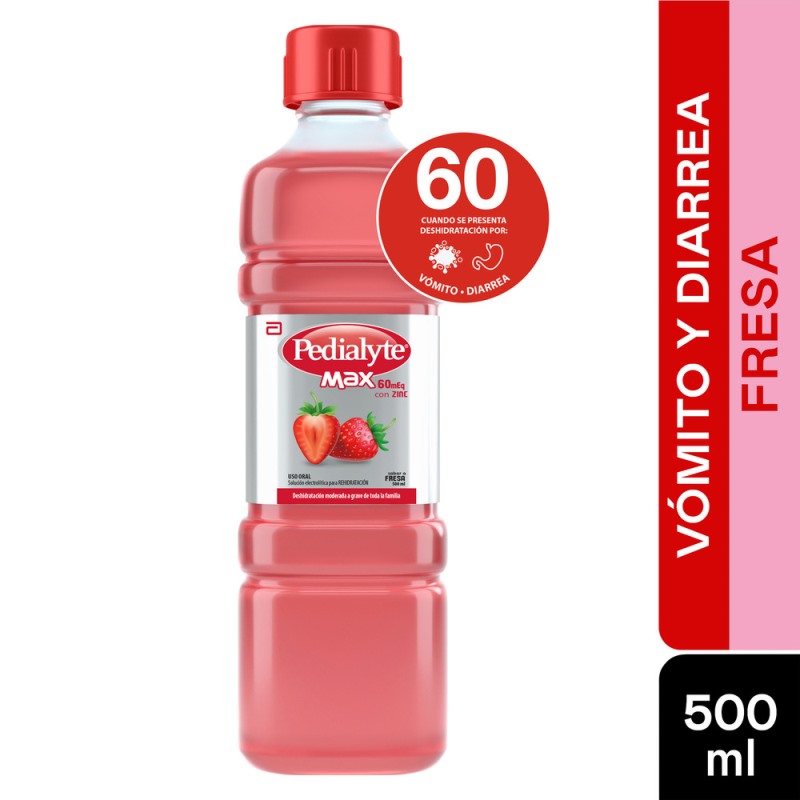 PEDIALYTE MAX ZINC 60 FRESA 500 ML(PDC)