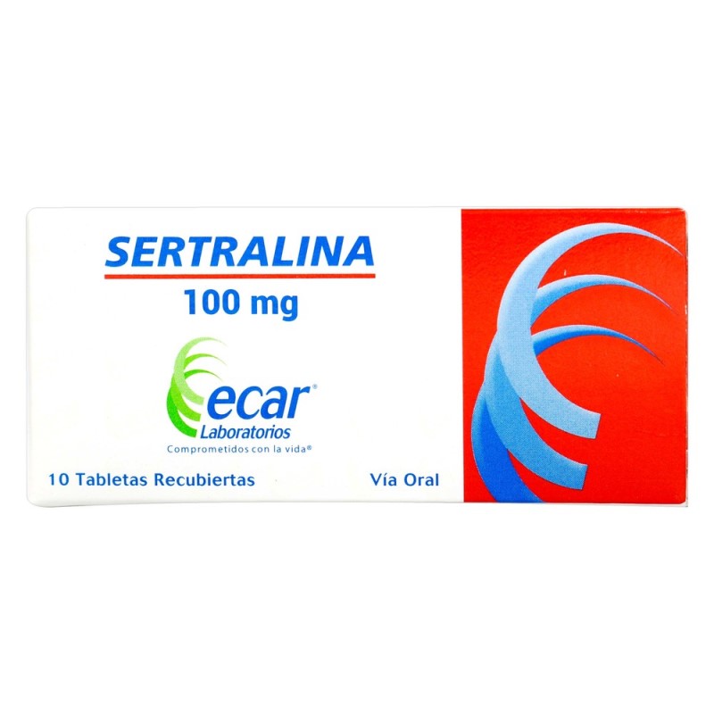 SERTRALINA 100 MG 10 TABLETAS REC ECAR