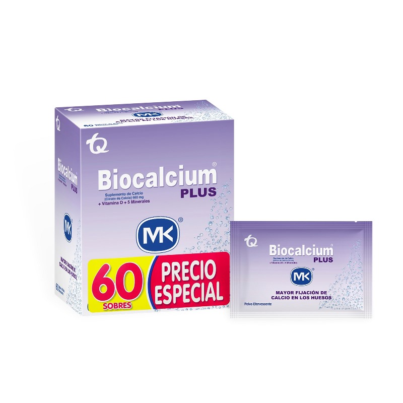 BIOCALCIUM PLUS POLVO 60 SOBRES MK P.ESP - Imagen 2