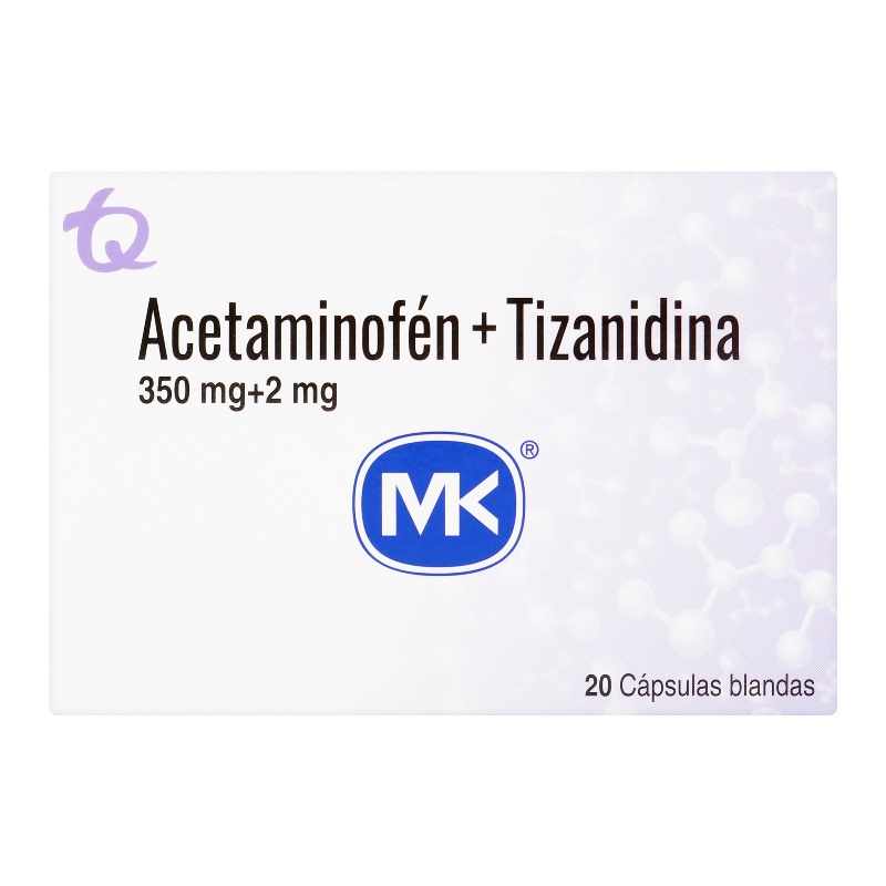 ACETAMINOFEN/TIZANIDINA 350MG/2MG 20CAPS